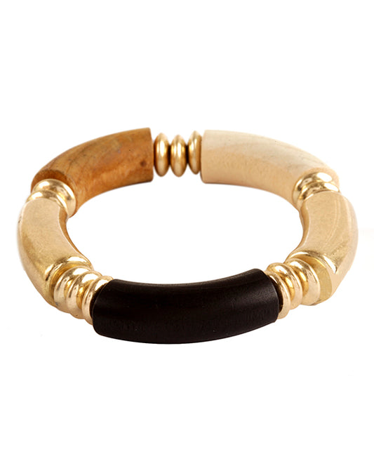 Wood & CCB Elastic Bracelet
