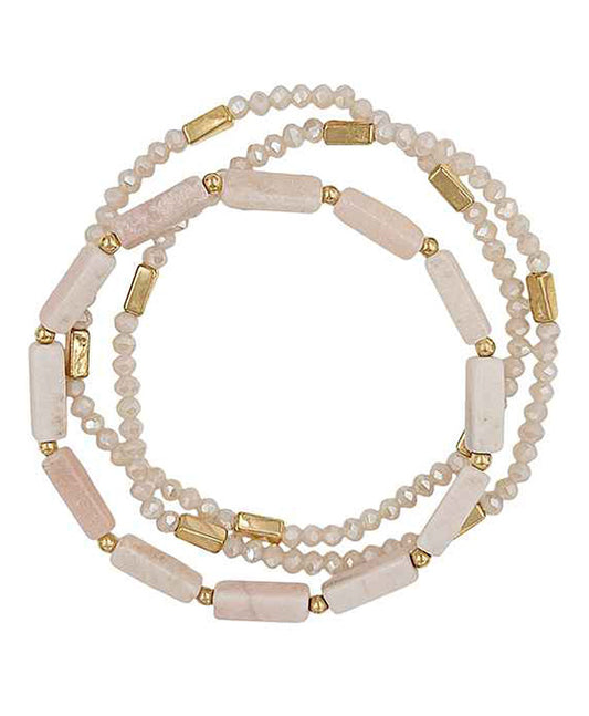 Stone & Glass Stretch Bracelet