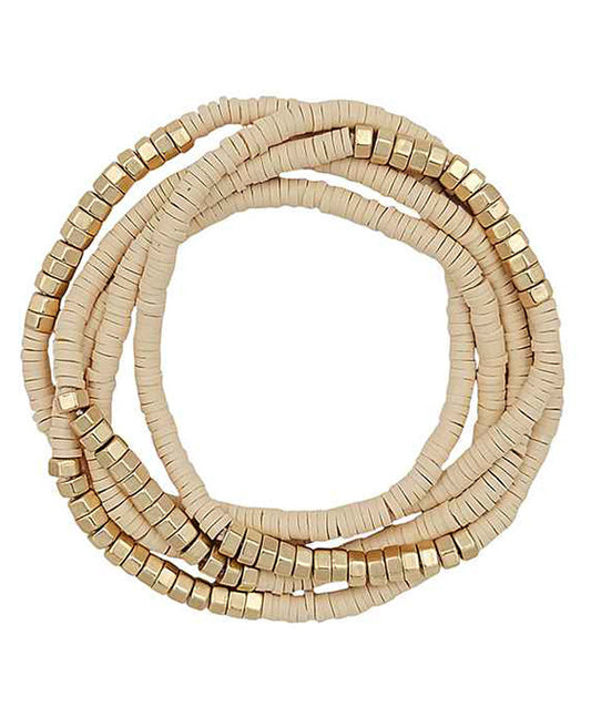 Metal & Rubber Beads Bracelet