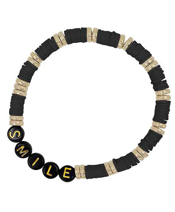 Smile Rubber / Metal / Beads Bracelet