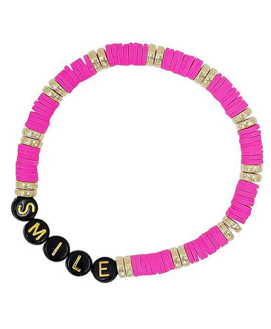 Smile Rubber / Metal / Beads Bracelet