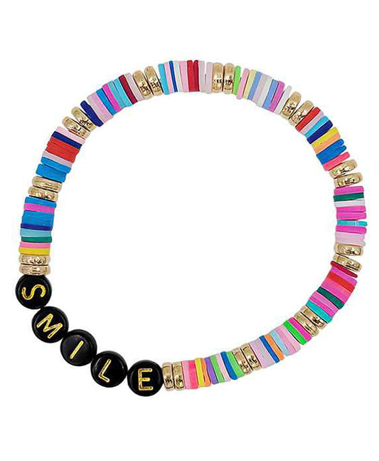 Smile Rubber / Metal / Beads Bracelet