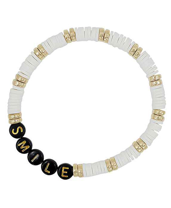 Smile Rubber / Metal / Beads Bracelet