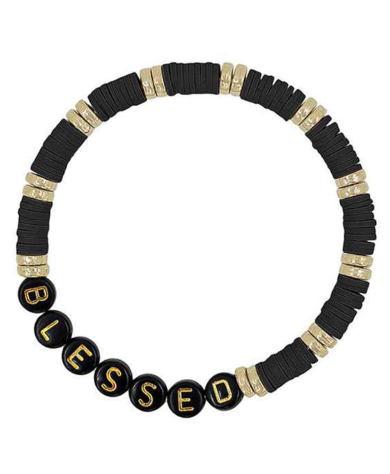 Blessed Rubber / Metal / Beads Bracelet