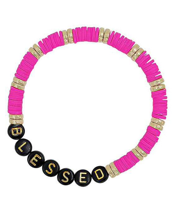 Blessed Rubber / Metal / Beads Bracelet