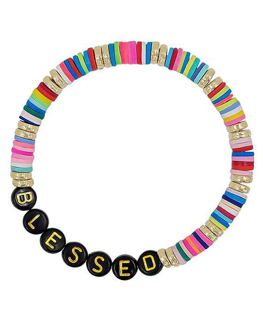 Blessed Rubber / Metal / Beads Bracelet
