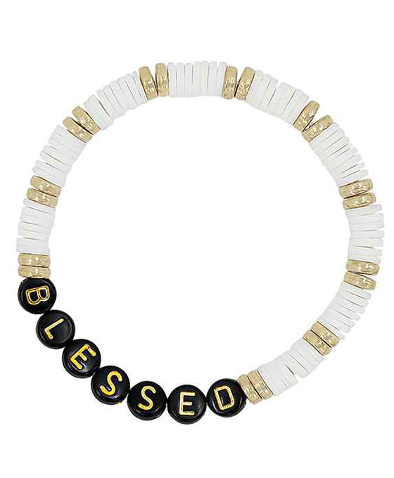 Blessed Rubber / Metal / Beads Bracelet