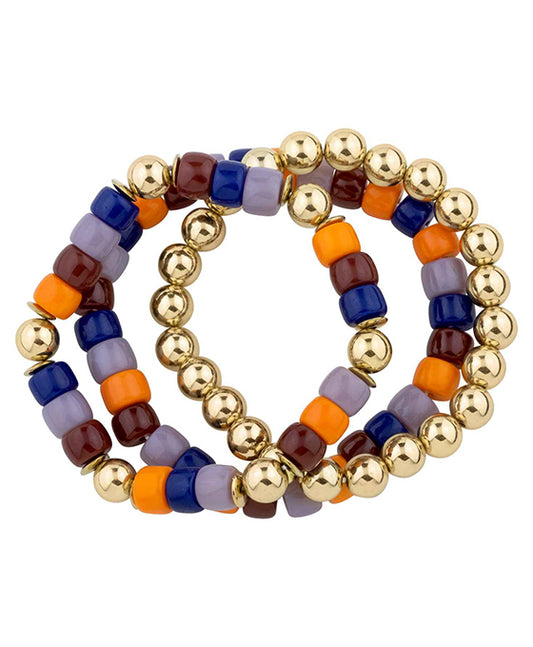 Resin & Metal 3 Set Stretch Bracelet
