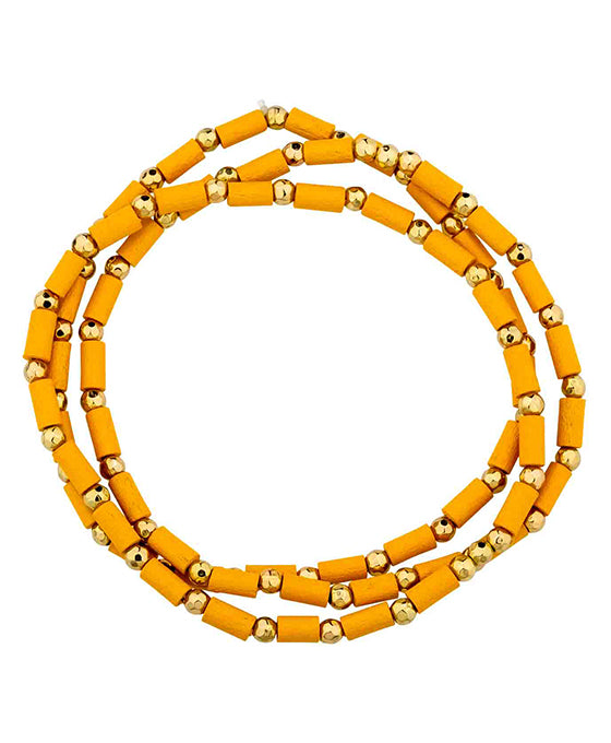Wood & Metal Texture 3 Set Stretch Bracelet