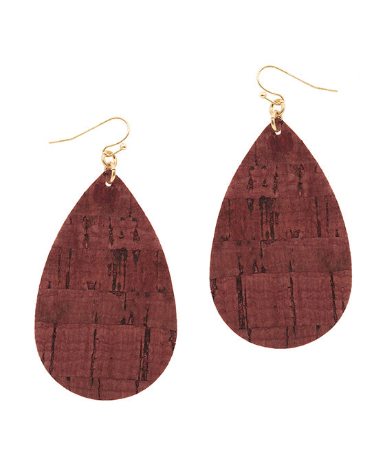 Cork Teardrop Earring