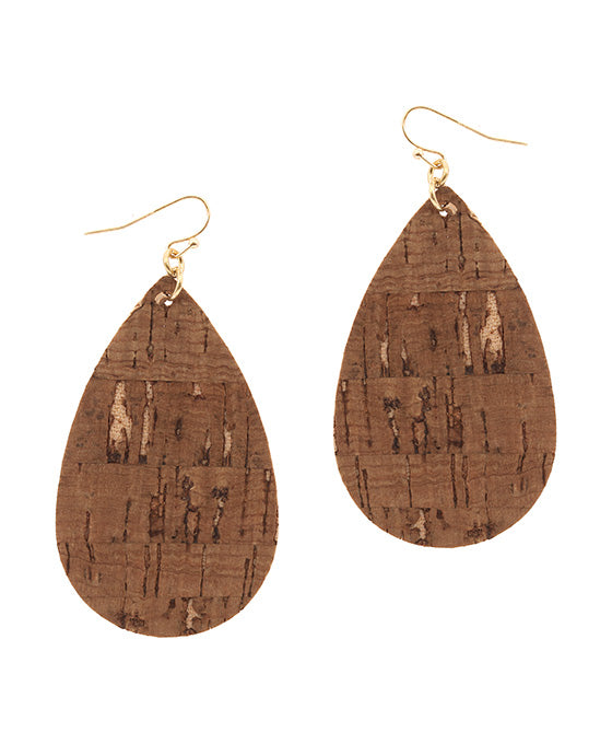 Cork Teardrop Earring