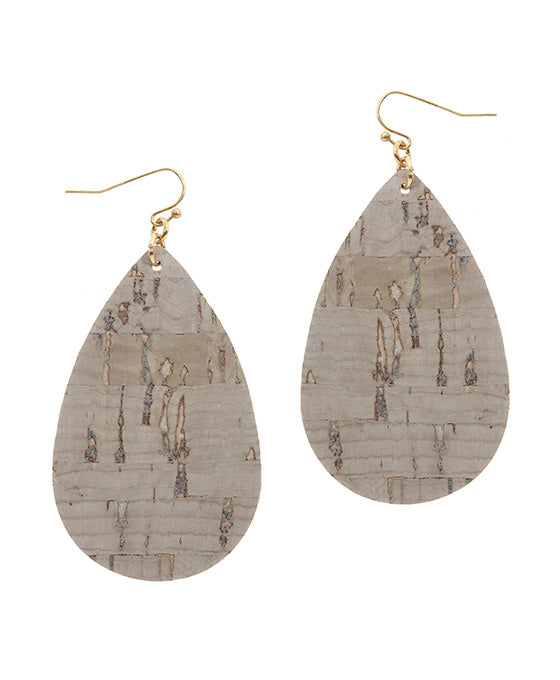 Cork Teardrop Earring