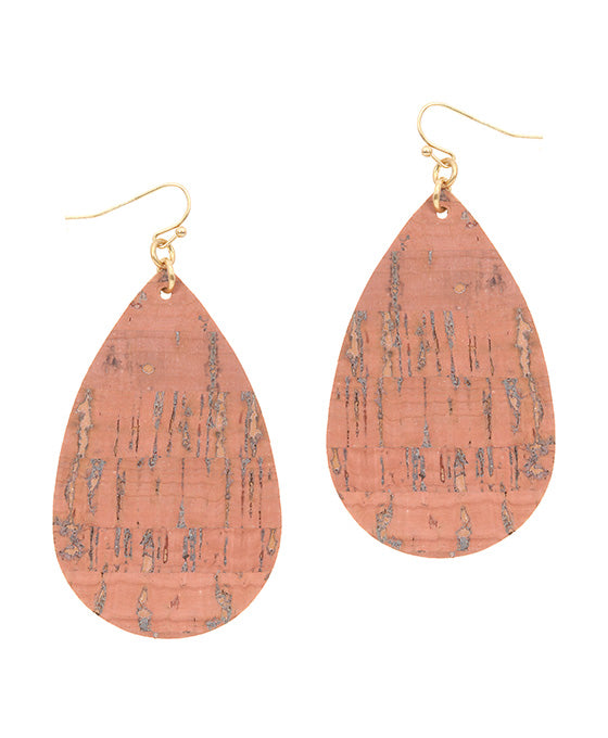 Cork Teardrop Earring