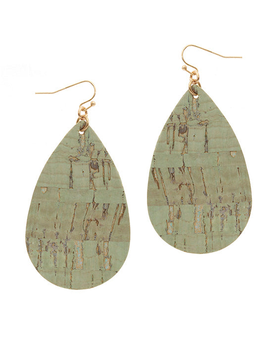 Cork Teardrop Earring