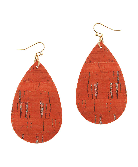 Cork Teardrop Earring
