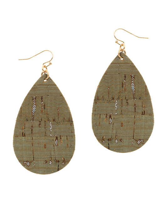 Cork Teardrop Earring
