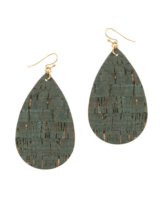 Cork Teardrop Earring