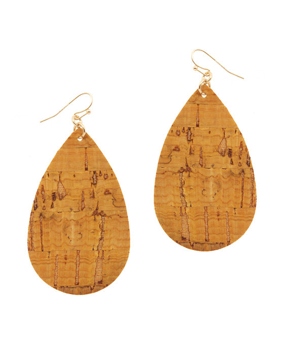 Cork Teardrop Earring