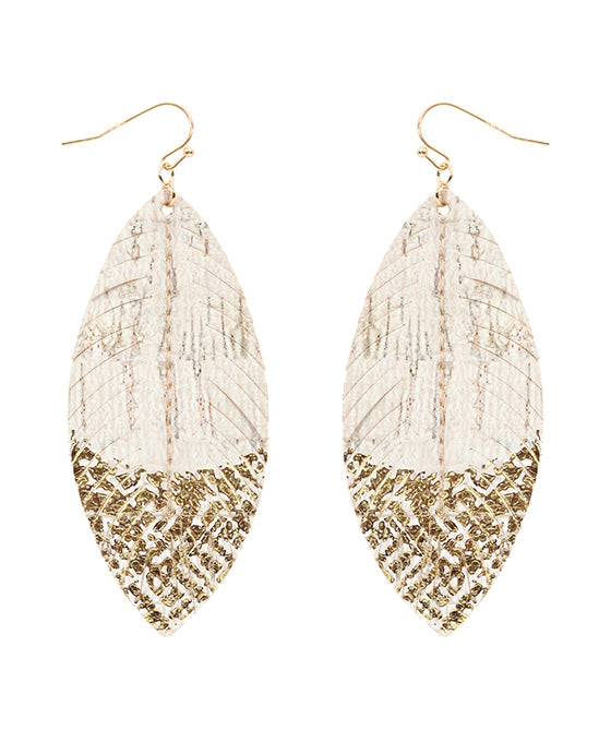 Cork Feather Brushed Earring