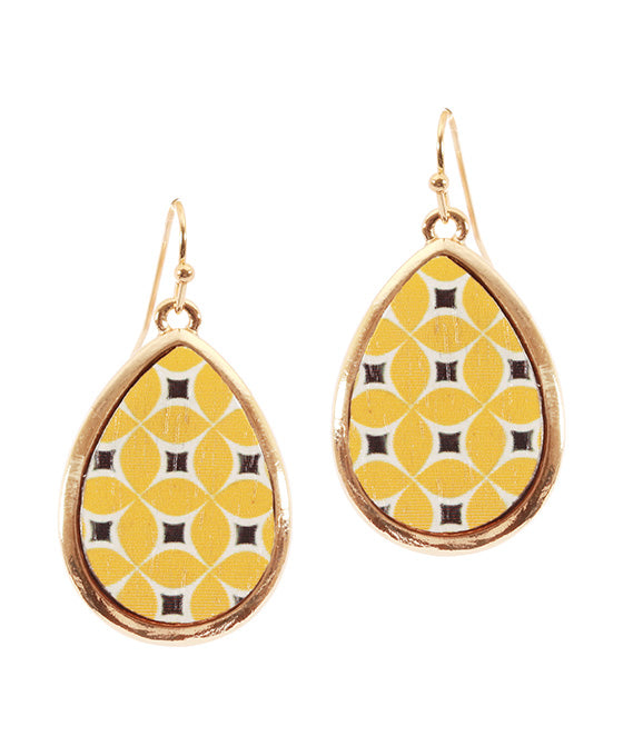Wood Moroccan Teardrop Earring