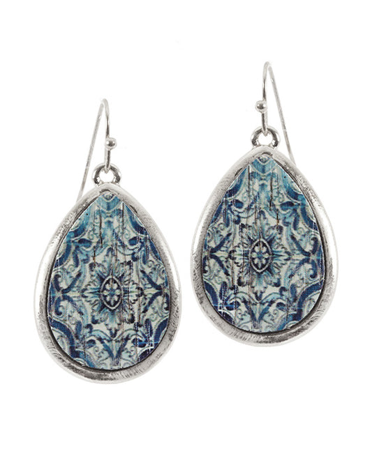 Wood Moroccan Teardrop Earring