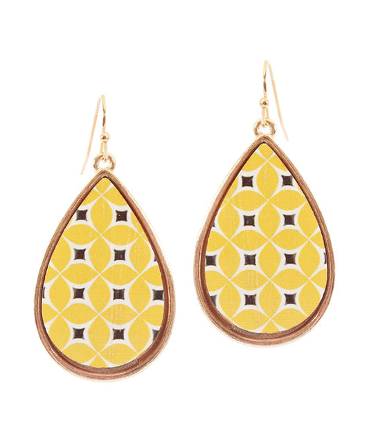 Wood Moroccan Teardrop Earing
