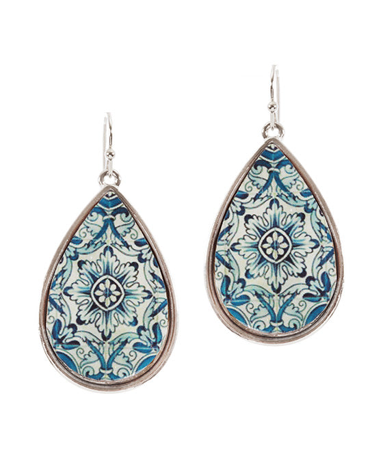 Wood Moroccan Teardrop Earing