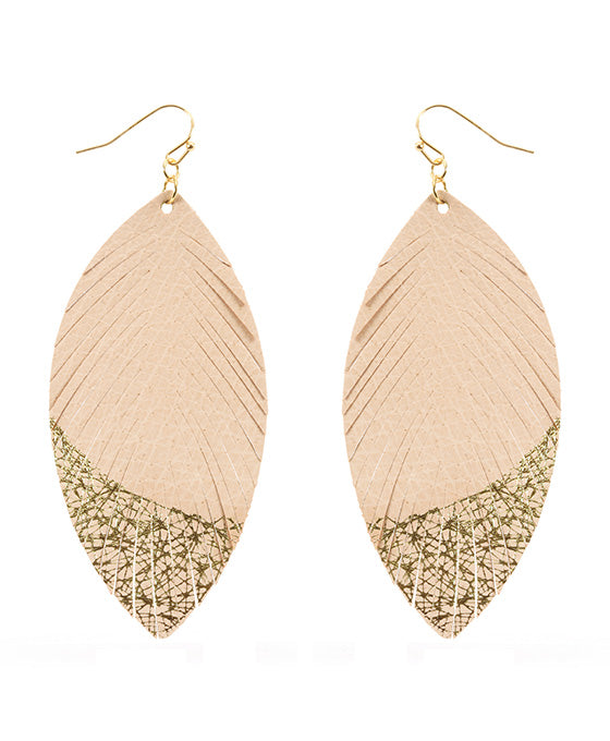 Figskin Feather Flake Fringe Earring