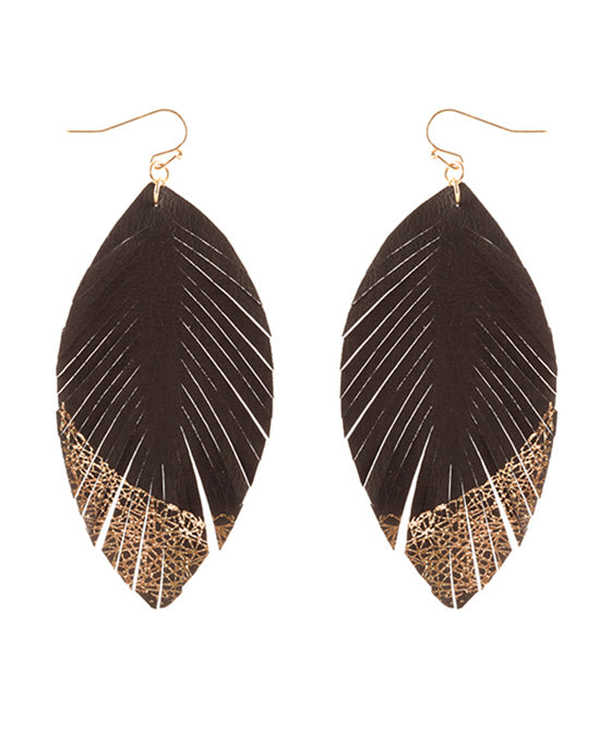 Figskin Feather Flake Fringe Earring