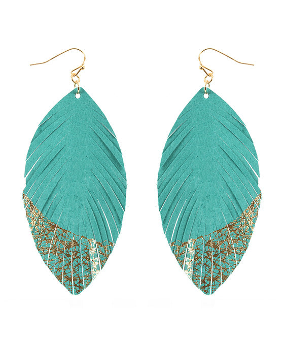 Figskin Feather Flake Fringe Earring