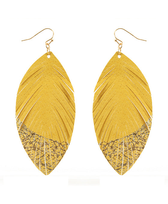 Figskin Feather Flake Fringe Earring