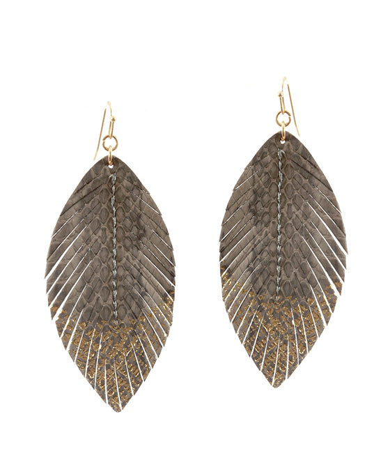 Snake Skin Fringe Earring