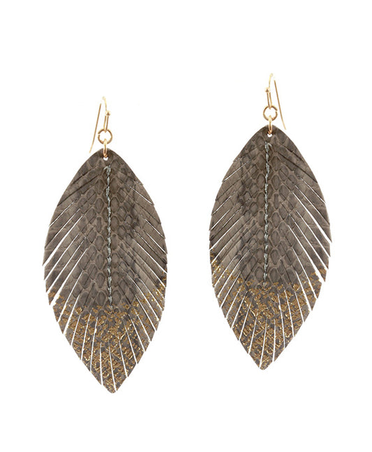 Snake Skin Fringe Earring