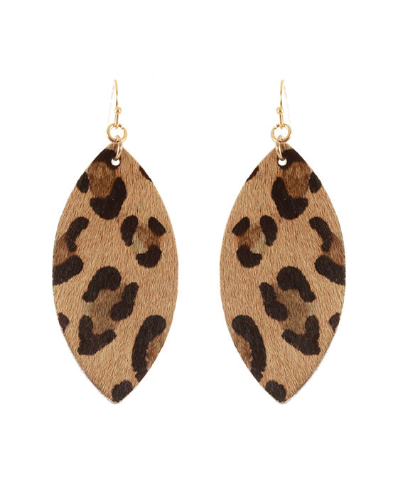 Leather Animal Print Earring