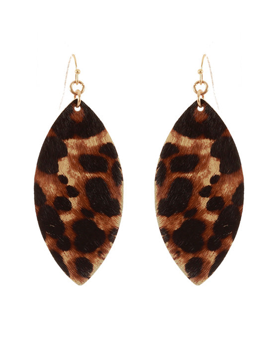 Leather Animal Print Earring