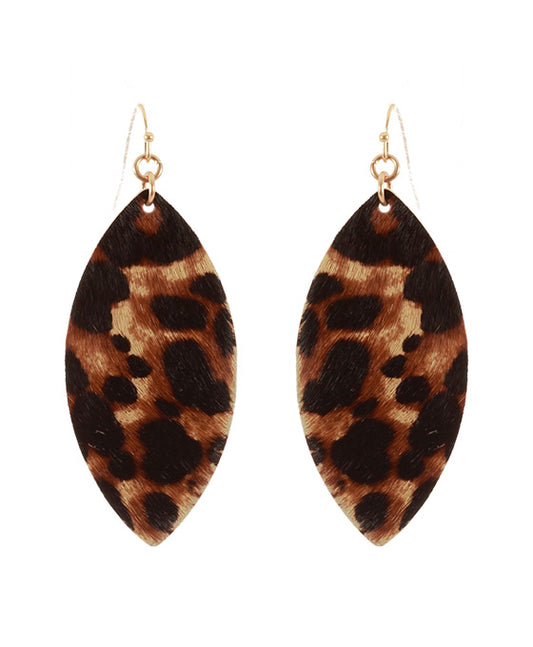 Leather Animal Print Earring