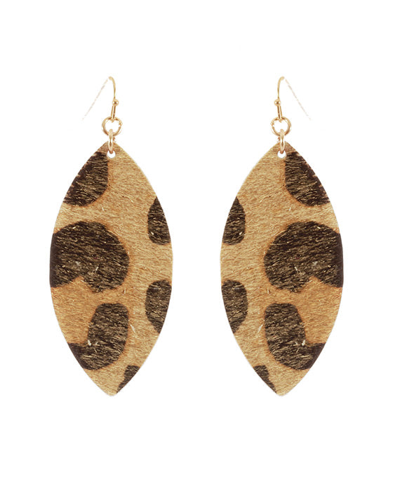 Leather Animal Print Earring