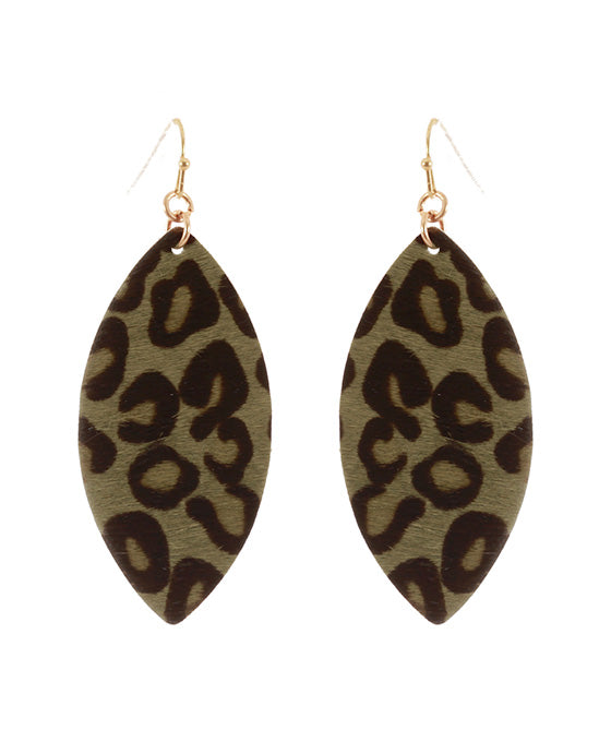 Leather Animal Print Earring