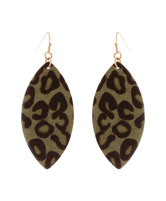Leather Animal Print Earring