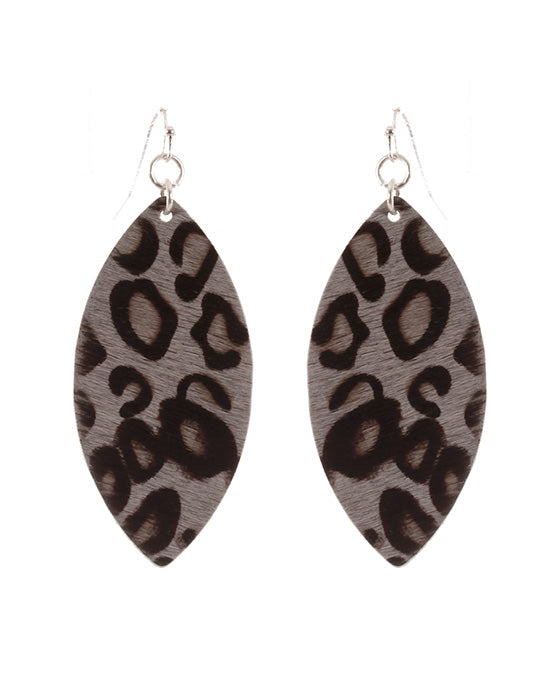 Leather Animal Print Earring