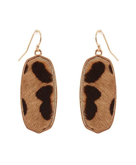 Leather Animal Print Baroque Earring