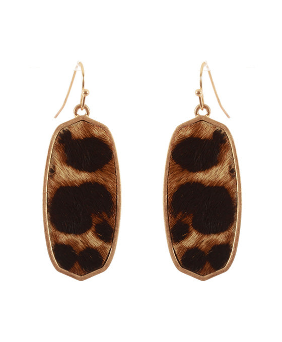 Leather Animal Print Baroque Earring
