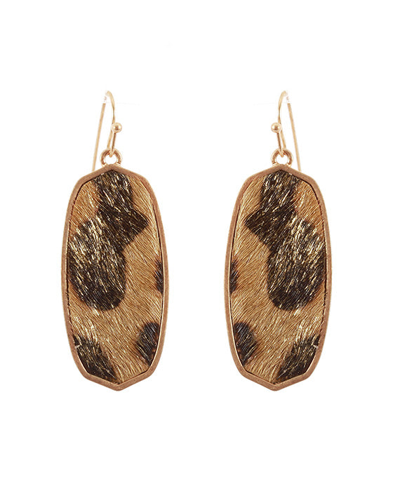 Leather Animal Print Baroque Earring