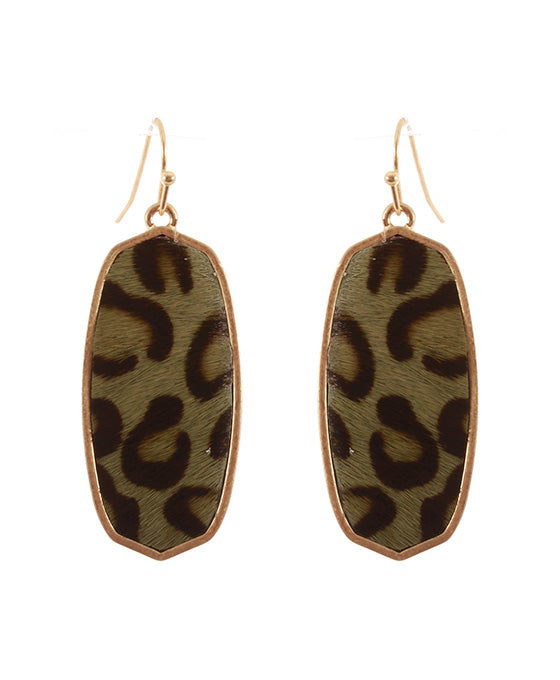 Leather Animal Print Baroque Earring