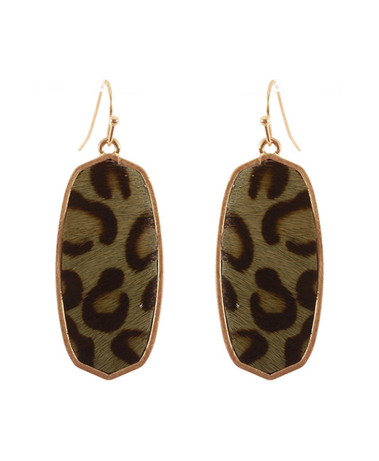 Leather Animal Print Baroque Earring