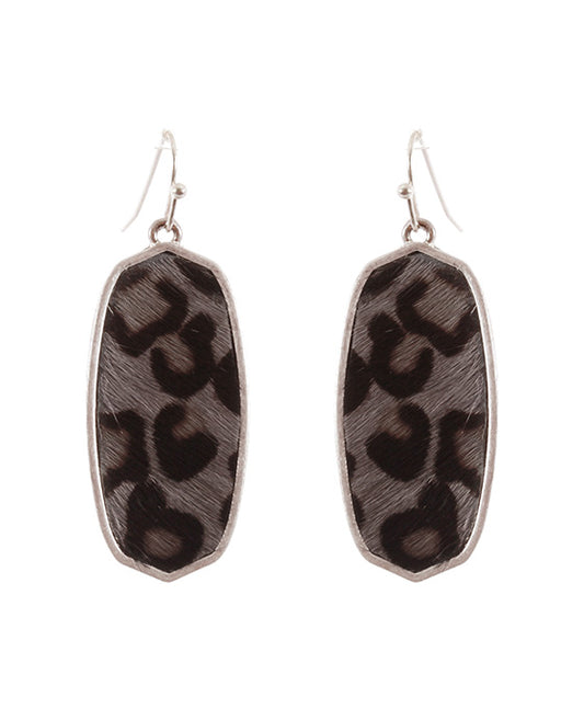 Leather Animal Print Baroque Earring