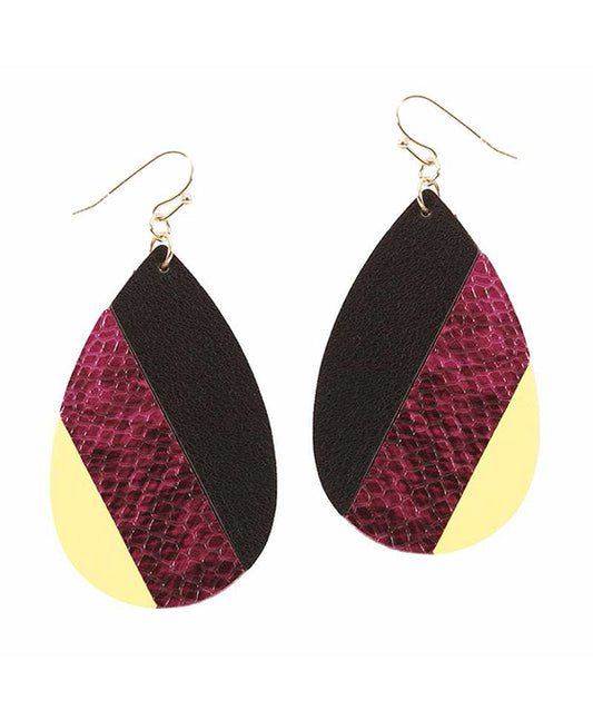Leather Teardrop Earring