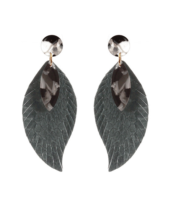 Acetate Snake Skin Fringe Earring