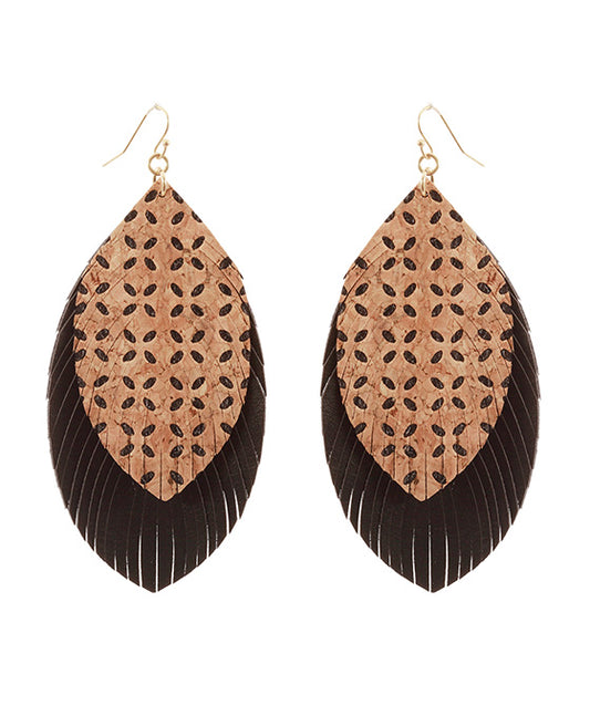 Cork Fringe Laser-Cut Fringe Earring