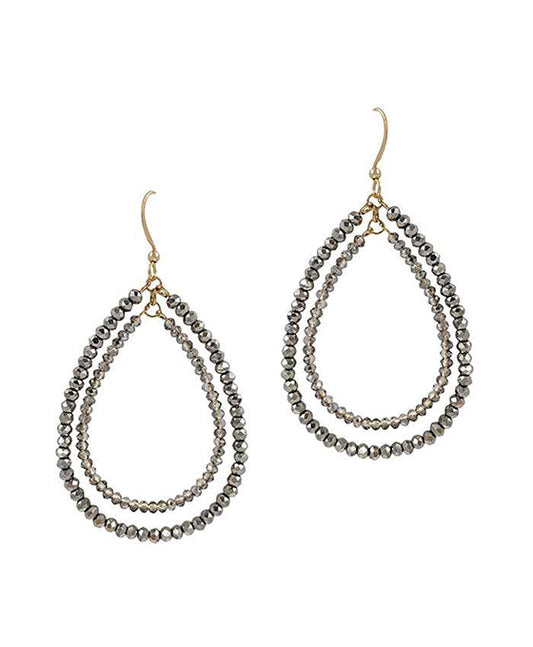 Double Glass Teardrop Earring